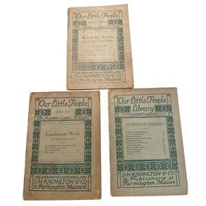 Our Little‎ People Children's Magazines D.H. Knowlton & Co Antique Ephemera Lot